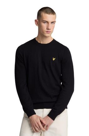 Lyle & Scott Cotton Merino Crew Neck Sweater in Jet Black at Nordstrom, Size Xx-Large