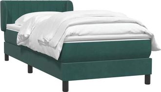 vidaXL Cama Box Spring Con Colch&oacute;n Terciopelo Verde Oscuro 80x220 Cm Vidaxl