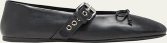 Miu Miu Leather Mary Jane Ballerina Flats