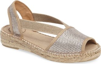 Toni Pons Estel Espadrille Sandal in Platinum Fabric at Nordstrom, Size 5.5-6Us