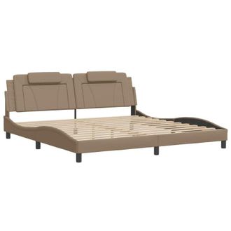 vidaXL Estructura Cama Sin Colch&oacute;n Cuero Sint&eacute;tico Capuchino 200x200cm Vidaxl