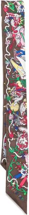 Hermès Sciarpa con stampa grafica - Marrone