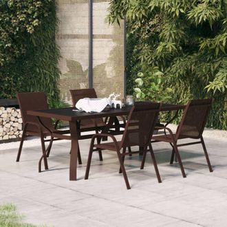 vidaXL Set da Pranzo da Giardino 5 pz Marrone e Nero - Vidaxl