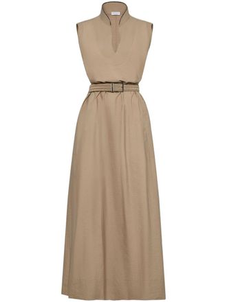 Brunello Cucinelli Mouwloze maxi-jurk - Beige