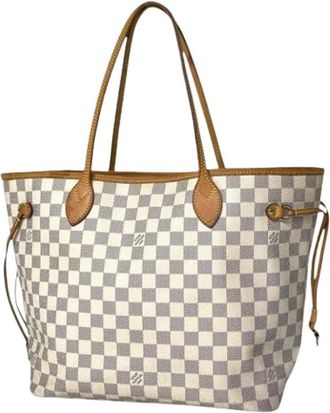 Louis Vuitton Pre-owned Damier Azur Tote Bag - Dames - Pre-owned - Beige - Maat: ONE Size Leer