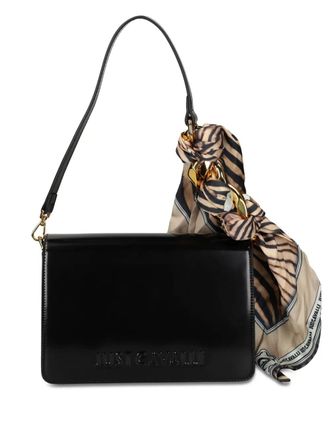 Just Cavalli embossed-logo shoulder bag - women - Polyurethane - One Size - Black
