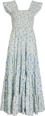 Rixo Kendall midi-jurk met bloemenprint en ruches - Beige