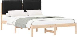 vidaXL Estructura De Cama Con Cabecera Tapizada Negro 120 X 200 Cm Vidaxl