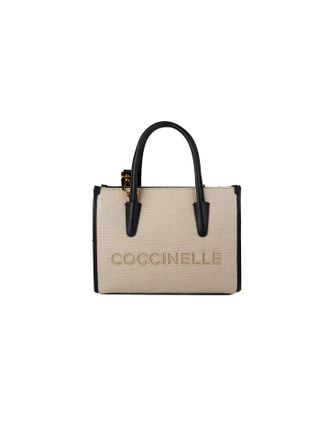 Coccinelle Myrtha26 Canvas Handtas Canvas Stof/Geribbeld Leer