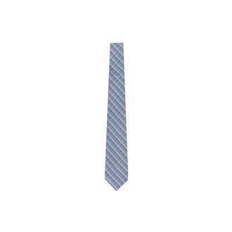 Ferragamo Ties, male, Blue, Size: ONE SIZE Gancini Chain Print Silk Tie