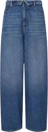 Liu Jo Pantalone cinta rovesciata - Dames - Loose Fit Jeans - Blauw - W31 - Katoen - Jeans