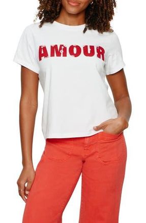 Sanctuary Timeless Amour Embeliished Organic Cotton T-Shirt in White/Cherry Lacquer at Nordstrom Rack, Size Xx-Large P