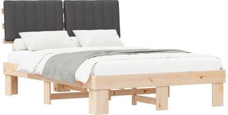 vidaXL Estructura De Cama Con Cabecera Tapizada Gris Oscuro Vidaxl