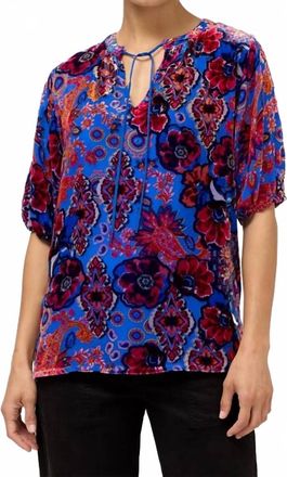 Johnny Was Margot Short Sleeve Blouse In Emmanuela Burnout