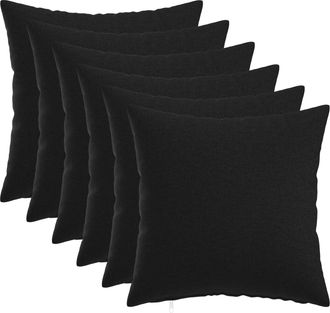 vidaXL Cuscino Con Cuscino Heerlen 6 Pz Nero Tessuto Vidaxl