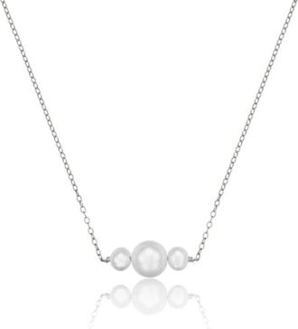 Lily & Roo Silver Multi Pearl Cluster Necklace