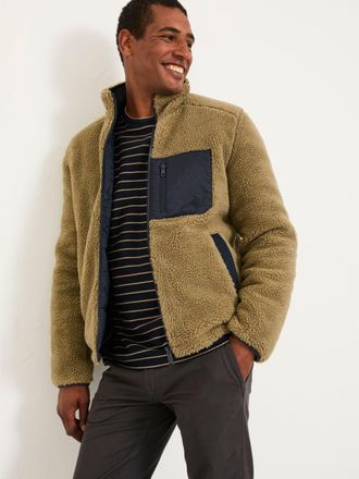 Fat Face FatFace Tromso Khaki Green Fleece Jacket