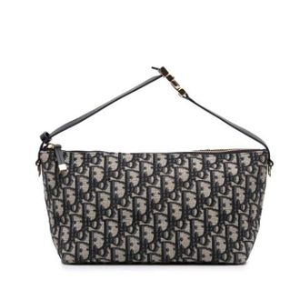 Dior Pre-owned Canvas Shoulder Bag - Dames - Pre-owned - Blauw - Maat: ONE Size Leer
