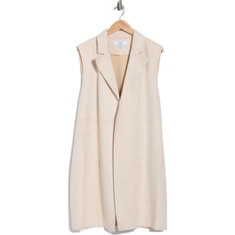 Magaschoni Faux Suede Notch Lapel Vest in Ecru at Nordstrom Rack, Size 3X