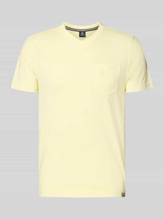 Lerros Regular Fit T-Shirt mit V-Ausschnitt in Hellgelb, Gr&ouml;&szlig;e XXXL