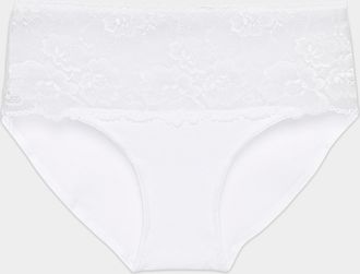 Miiyu Womens Sheer floral band high-waist classic Hipster Panties Cotton