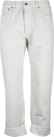 Levi's White Cotton Straight Jeans