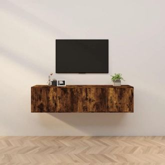 vidaXL Mobili Porta tv a Parete 2 pz Rovere Fumo 80x34,5x40 cm - Vidaxl