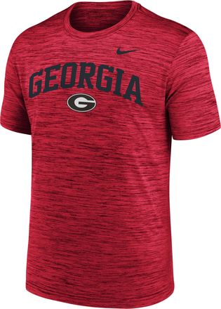 Nike Georgia Primetime Arch Logo Velocity Nike Mens Dri-FIT College T-Shirt in Red | NKPQ65NGBN-DNF