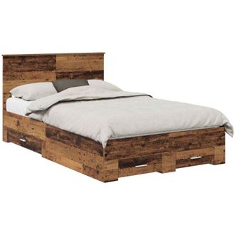 vidaXL Bed Frame with Headboard Old Wood 120 x 200 cm Engineered Wood vidaXL