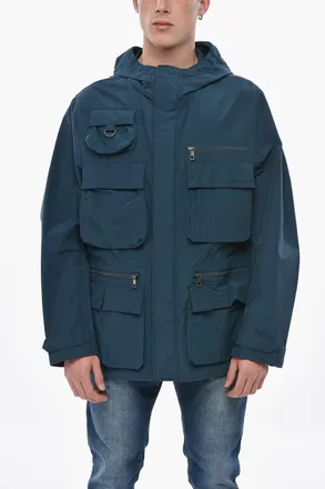 Woolrich Checked Ripstop Utility Overshirt with Hidden Button Closure Woolrich