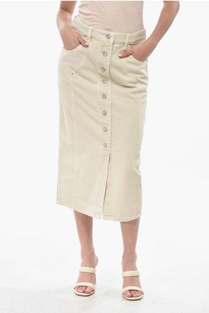 Isabel Marant ETOILE Denim Midi Skirt VANDY With Front Buttoning size 44