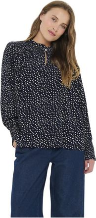 Saint Tropez Overhemden, Dames, Zwart, M, Night Sky Drea Dot Blouse