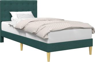 vidaXL Struttura Del Letto Verde Scuro 100 X 200 Cm Tessuto Vidaxl