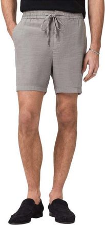 John Varvatos Daryl Linen Blend Drawstring Shorts in Grey Sky at Nordstrom, Size 33