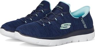 Skechers Summits Everyday Set Hands Free Slip-INS Womens Shoes Navy Aqua : 7.5 B - Medium