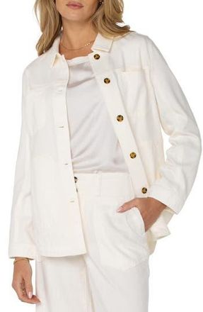 Liverpool L.A. Denim Shirt Jacket in Whipped Cream at Nordstrom Rack, Size X-Large