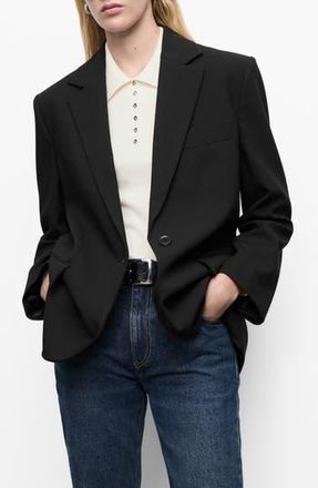 Mango Flap Pocket Blazer in Black at Nordstrom Rack, Size Medium