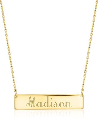 Ross-Simons Italian 10kt Yellow Gold Plain Bar Necklace