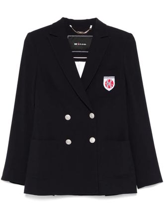 Kiton Blazer met logopatch - Blauw