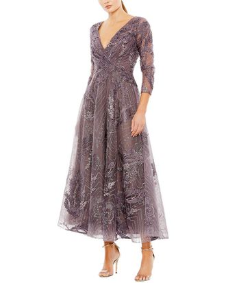 Mac Duggal 3/4 Sleeve Midi Dress