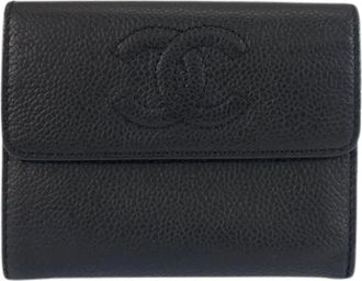 Chanel Pre-owned Wallets, female, Black, Size: ONE SIZE Pre-owned Wallet (tri-fold)