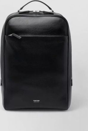Tom Ford grain leather backpack front zip pocket