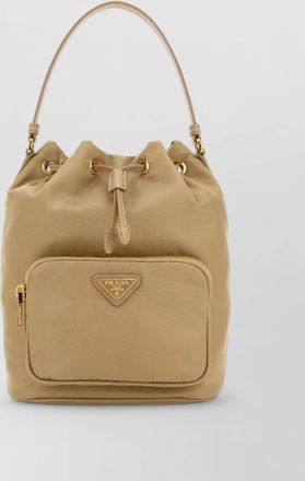 Prada renylon duet bucket bag front pocket