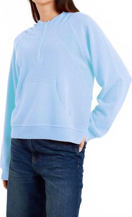 Brodie Lola Half-Zip Hoodie In Blue Mist