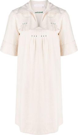 See By Chloé short-sleeve embroidered minidress - women - Polyester/Cotton - 36 - White
