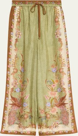 Zimmermann Indra Silk Drawstring Pants