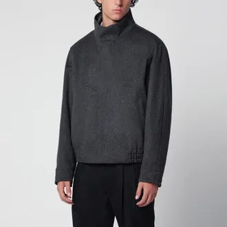Lardini Grey zip-up jacket in wool