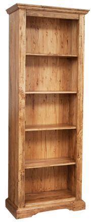 Biscottini International Biblioteca Country De Madera Maciza De Tilo Acabado Con Efecto Nogal 79x38x211 Cm
