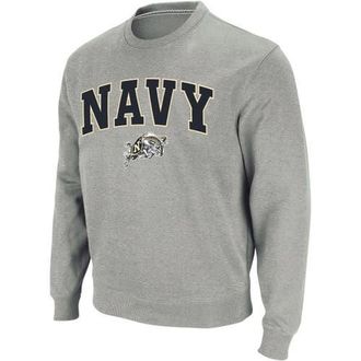Colosseum Mens Colosseum Heather Gray Navy Midshipmen Arch & Logo Crew Neck Sweatshirt at Nordstrom, Size Small