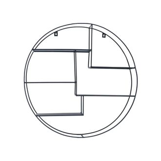Decoclico Estantería de pared redonda de metal negro D80